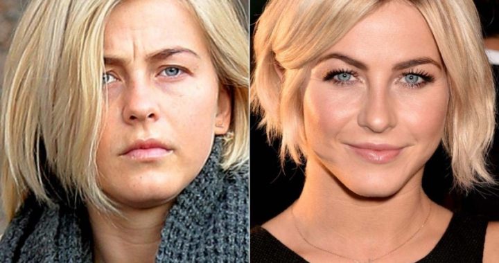 Celebrities with and without makeup
