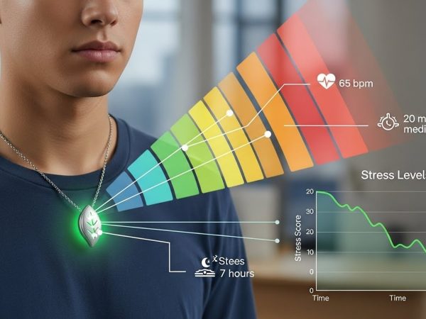 LEAF health tracker monitoring daily stress levels