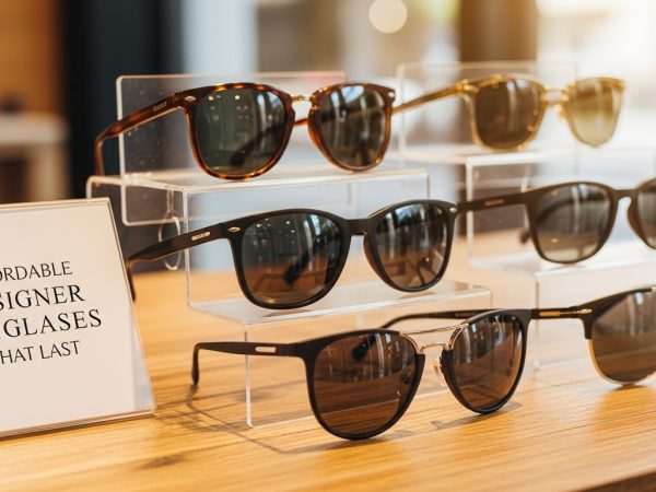 woman wearing affordable designer sunglasses outdoors