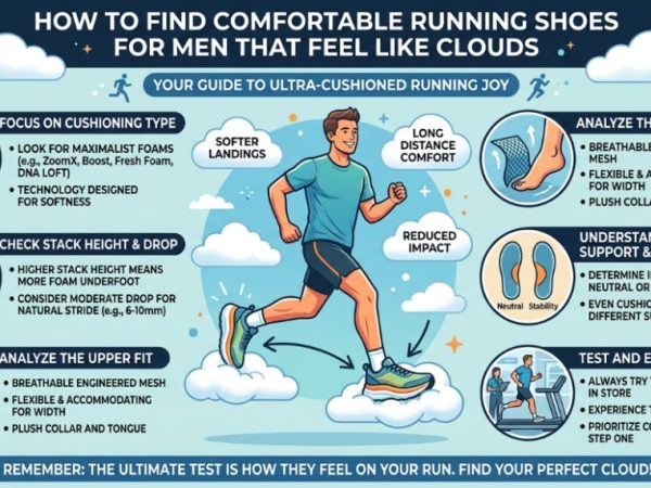 comfortable running shoes for men with soft cushioning midsole