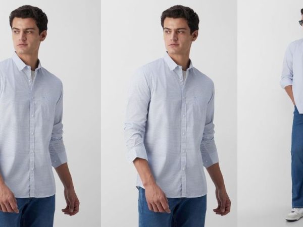 Comfortable men's travel shirt with a stylish wrinkle-resistant design